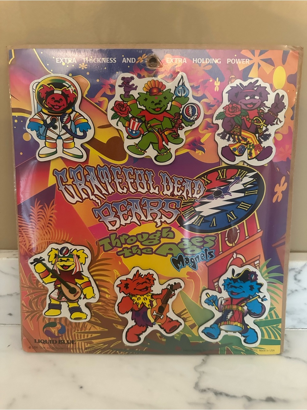 Grateful Dead Bears Through the Ages Vinyl Sticker/Magnet Set - Multicolor